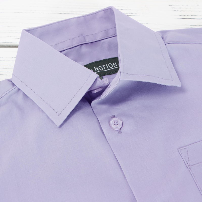 Spring Notion Big Boys' Long Sleeve Dress Shirt 14 Lilac - Image 4